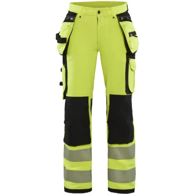 Afbeelding van Blaklader Dames High Vis 4 weg stretch werkbroek 7197 1642 Geel/Zwart D24