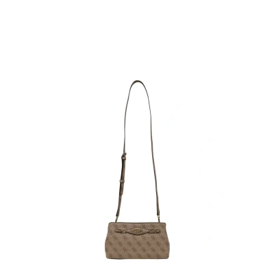 Afbeelding van GUESS Schoudertas Katya Crossbody Top Zip Latte Logo Lichtbruin