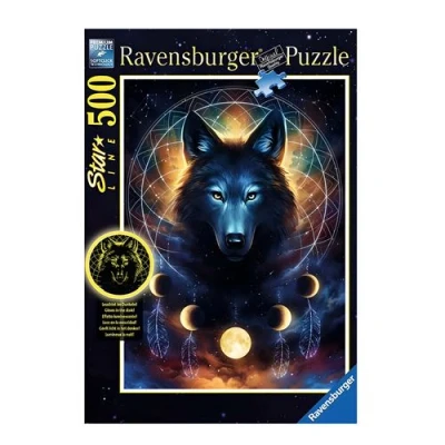 Image de Puzzle phosphorescent Ravensburger Starline Loup, 500 pièces
