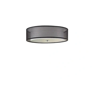 Afbeelding van Lindby plafondlamp 3lichts stof, metaal, glas H: 14.5 cm E27 zwart, wit, chroom