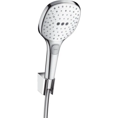 Afbeelding van hansgrohe Raindance Select E badset 120 3jet met doucheslang 160 cm wit/chroom
