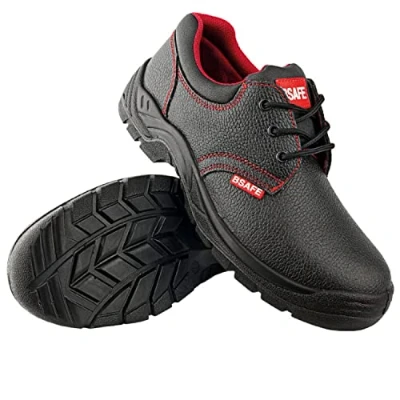 Afbeelding van Mazalat veiligheidsschoenen voor heren, S1, werk en veiligheidsschoenen, legerig, kalfsleer, zwart, waterdicht, antislip, heren met stalen neus, zwart.