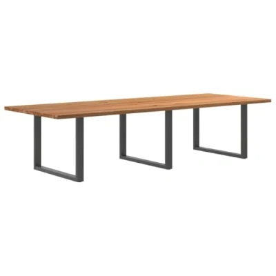 Afbeelding van vidaXL Eettafel rechthoekig 320x120x74 cm massief eikenhout lichtbruin