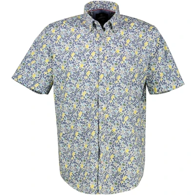 Afbeelding van LERROS Overhemd Bloemenprint Wit dessin XL