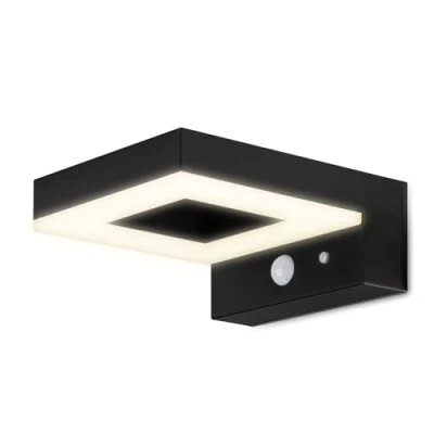 Afbeelding van Bata Solar LED wandlamp met bewegingssensor, Warm Wit Licht, 600 Lumen beveiligingslicht, IP44 waterbestendig, buitenlamp bewegingssensor &amp; 3 licht modi, tuinverlichting, Tuinverlichting op zonneenergie, Brendz