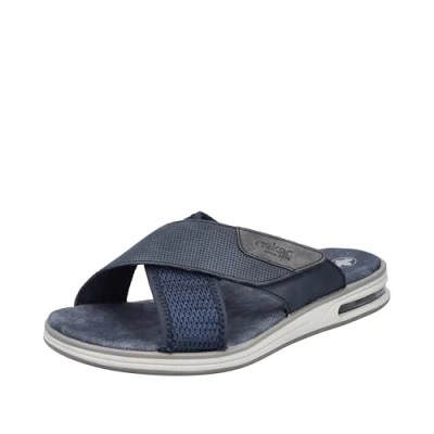 Afbeelding van Rieker Slippers blauw Imitatieleer Maat 40