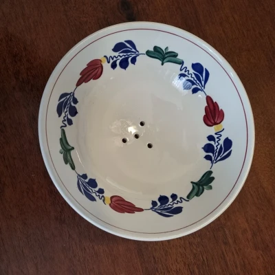 Afbeelding van Boerenbont vintage Fruitschaal rond 19cm aardewerk