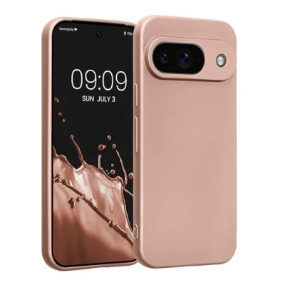 Afbeelding van kwmobile metallic telefoonhoesje van TPU geschikt voor Google Pixel 9 Flexible case smartphone In roségoud
