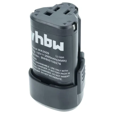 Afbeelding van vhbw 1 x reservebatterij voor Worx WA3503, WA3509, WA3505 elektrisch gereedschap (2000 mAh, Li ION, 12 V)