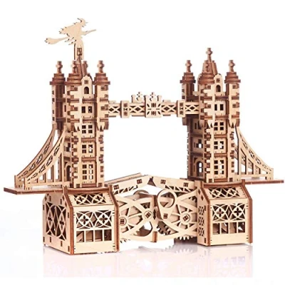Afbeelding van Mr. Playwood Tower Bridge (small) 3D houten puzzel Bouwpakket hout DIY Knutselen Miniatuur 226 onderdelen