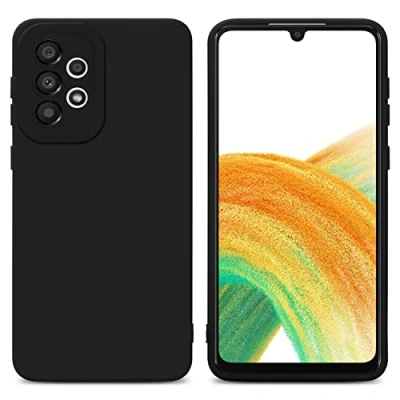 Afbeelding van Cadorabo Hoesje geschikt voor Samsung Galaxy A32 4G in Fluid ZWART Beschermhoes gemaakt van flexibel TPU silicone Cover Case