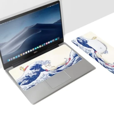 Afbeelding van SenseAGE x Ekax 3 in 1 Muismat Multifunctionele Dunne Microvezel voor Laptops, Handig als Scherm Beschermer, Reinigingsdoek, Draagbaar &amp; Wasbaar, Antislip Achterkant 28.5 15 cm, 0.6 mm Dik, Kanagawa Meow