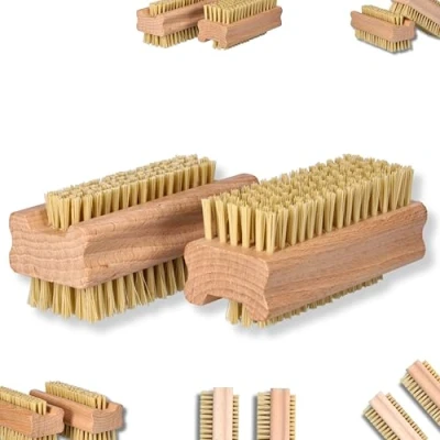 Afbeelding van ToolSpace 2 x nagelborstel van beukenhout, mix, robuust, Agawa Tapica, synthetische borstelharen, reinigingsborstel voor het reinigen nagels, vuil, manicure, pedicure