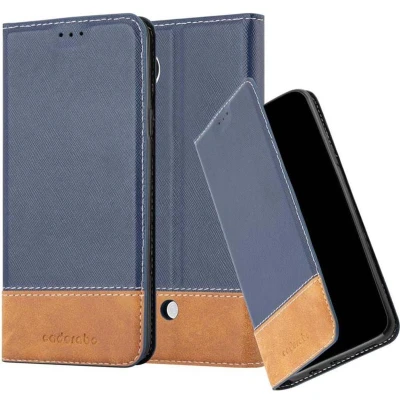 Afbeelding van Cadorabo Hoesje geschikt voor LG Google NEXUS 5 in DONKERBLAUW BRUIN Beschermhoes met magnetische sluiting, standfunctie en kaartvakje Book Case Cover Etui