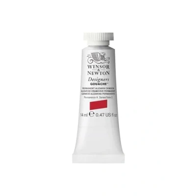 Afbeelding van Winsor &amp; Newton Designers Gouache verf voor tekening, illustratie, design aquarel ondoorzichtig, tube van 14 ml, kleur Alizarine Crimson Perm