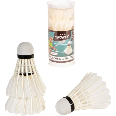 Afbeelding van Sportx Badmintonshuttles Met Veren 3 Stuks Wit