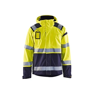 Afbeelding van Blåkläder 4987 1987 Shell jack High Vis ongevoerd Geel/Marineblauw maat 6XL