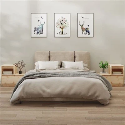 Afbeelding van Nachtkastje 60X34X51 Cm Massief Grenenhout 2 / Naturel