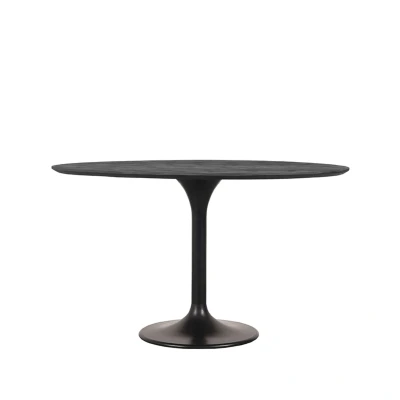 Afbeelding van LABEL51 Otto Eetkamertafel Zwart Mangohout 130 cm Rond