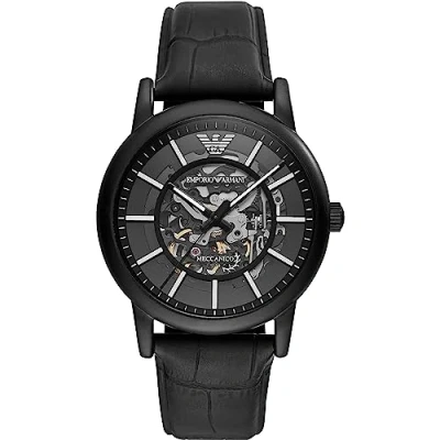 Afbeelding van Emporio Armani Herenhorloge, analoog, kwarts, met leren armband, AR60008, riem, riem