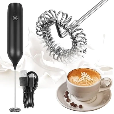 Afbeelding van Weinsamkeit cappuccino elektrische melkopschuimer USB oplaadbare handmatige draagbare voor koffie melk warme chocolade