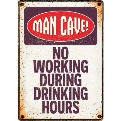 Afbeelding van Plenty Gifts Bord Blik Man Cave Cadeau 14.8x21 cm