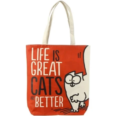 Afbeelding van Katoenen tas met rits en voering Simon&#039;s Cat