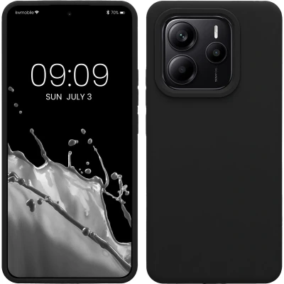 Afbeelding van kwmobile telefoonhoesje geschikt voor Xiaomi Redmi Note 14 5G Hoesje met siliconen coating Smartphone case in zwart