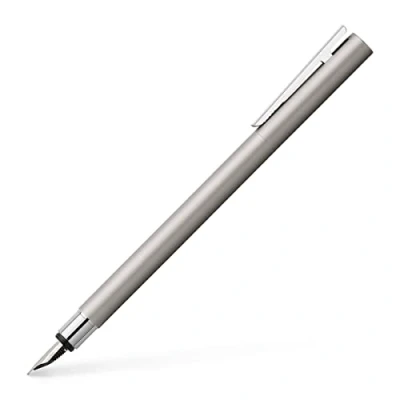 Afbeelding van Faber Castell 342101 Neo Slim roestvrijstalen pen, veerbreedte F, mat zilver