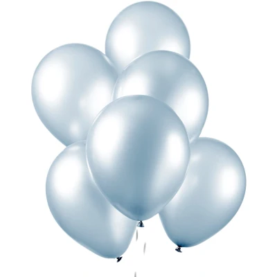 Afbeelding van Licht blauwe ballonnen metallic 10 stuks