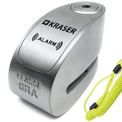 Afbeelding van KRASER KR14S diefstalbeveiliging voor motorfiets, alarm, 120 dB, ON/OFF, SRA goedgekeurd, hoge veiligheid, vergrendeling ø14, blokkering scooter, elektrische fiets