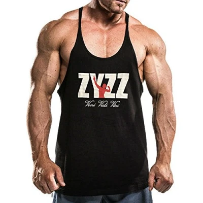 Afbeelding van Mouwloze tanktops voor heren, hardlopen, tanktop, shirts, sportvest, Zyzz00 Zwart