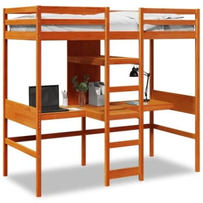 Afbeelding van vidaXL Hoogslaper zonder matras massief grenenhout wasbruin 80x200 cm