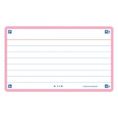 Image de Oxford fiches bristol lignées A7 (80 pièces) rose
