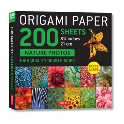 Afbeelding van Origami Paper 200 Sheets Nature Photos 8 1/4&quot; (21 CM): Extra Large Tuttle Paper: High Quality Double Sided Printed with 12 Diff
