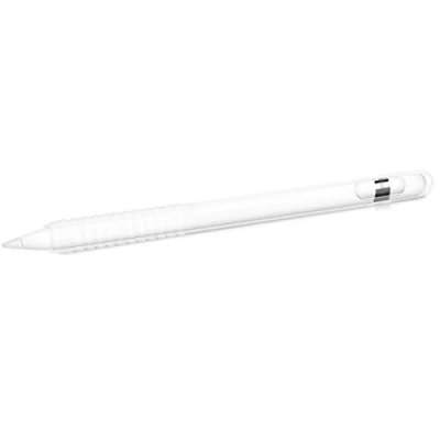 Afbeelding van kwmobile hoesje voor styluspen geschikt Apple Pencil (1. Gen) siliconenhoes tablet pen wit / transparant