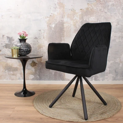 Afbeelding van Lucio armstoel velours zwart
