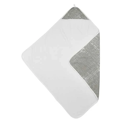 Afbeelding van Meyco Baby Fine Lines badcape light grey 90x90cm