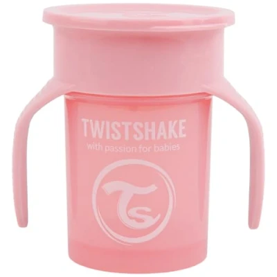 Image de Twistshake 360 Tasse D&#039;apprentissage Bébé 230ml de Sevrage pour étanche Bordure Antifuites Ergonomiques Gobelet Enfant sans BPA Apprentissage Bebe Rose