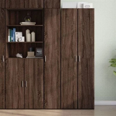 Image de vidaXL Buffet haut chêne marron 30x42,5x185 cm bois d&#039;ingénierie3281398