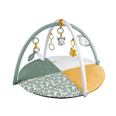 Afbeelding van Sophie de giraf Reverso Activity &amp; Foto speelkleed Babygym Speelmat Machinewasbaar Vanaf 0 maanden 50 x 90 cm Groen/Geel/Wit