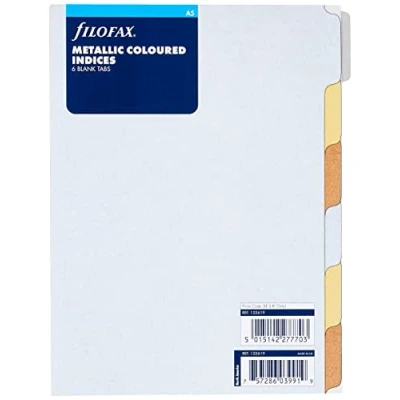 Afbeelding van 6 x blanco metalen tabbladen A5