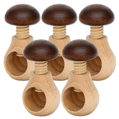 Afbeelding van Dekohelden24 Notenkraker schroefdraad als 5 delige set, paddenstoel bruin, stuks,