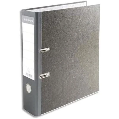 Image de Classeur Exacompta à levier 32x29cm Dos balacron 70mm Marbré gris avec perforateur
