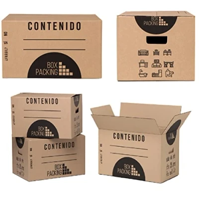 Afbeelding van BOXPACKING Verhuisdozen Set met 20 kartonnen dozen verhuizing, verpakking 43 x 30 25 cm handgrepen opbergdoos van karton