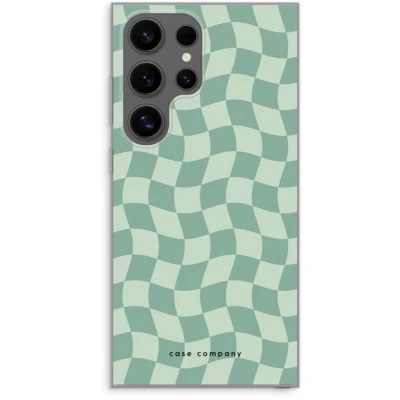 Afbeelding van Case Company® hoesje geschikt voor Samsung Galaxy S24 Ultra Grid Groen Soft Cover Telefoonhoesje Bescherming aan alle Kanten en Schermrand