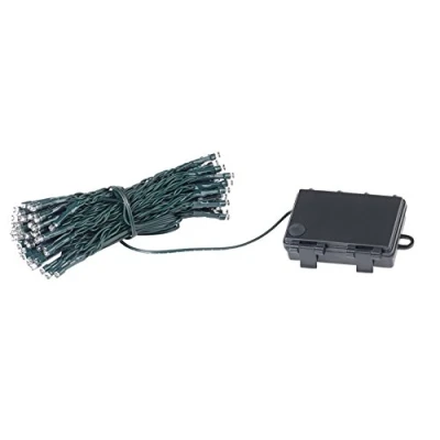 Afbeelding van Lunartec Buitenverlichting: lichtketting met 100 leds, timer, batterij, warmwit, 10 m, IP44 (kerstverlichting kerstverlichting batterij)