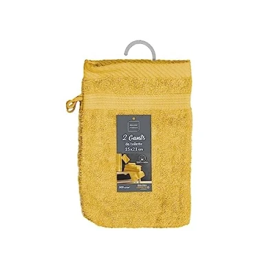Afbeelding van douceur d&#039;intérieur, 2 washandjes (15 x 21 cm) tederheid Mimosa, badstof