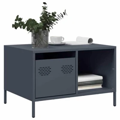 Image de vidaXL Table basse anthracite 68,5x50x43,5 cm acier laminé à froid851282