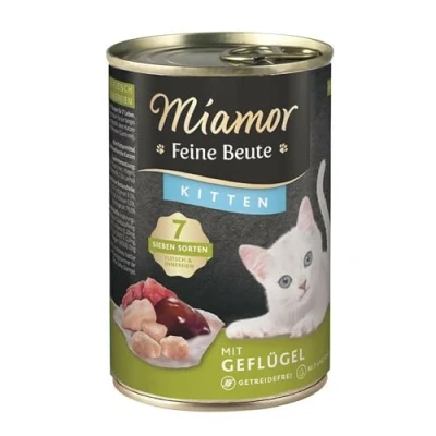 Afbeelding van 12x400g Feine Beute Gevogelte Miamor Kitten Kattenvoer nat